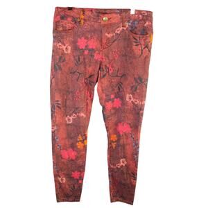 Kut From The Kloth Connie Ankle Skinny Jeans Cherry Blossom Eastern Floral US 8